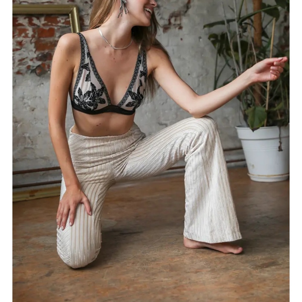 Free People Alia Black and nude bralette